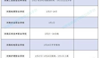 河南高校开学时间公布